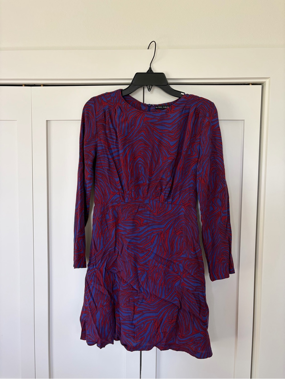 & Other Stories Purple and Red Long-Sleeve Mini Dress